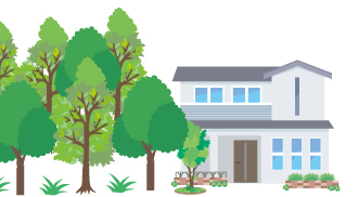 落葉樹が生えている森や林に近い住まい 落葉樹が生えている森や林に近い住まい