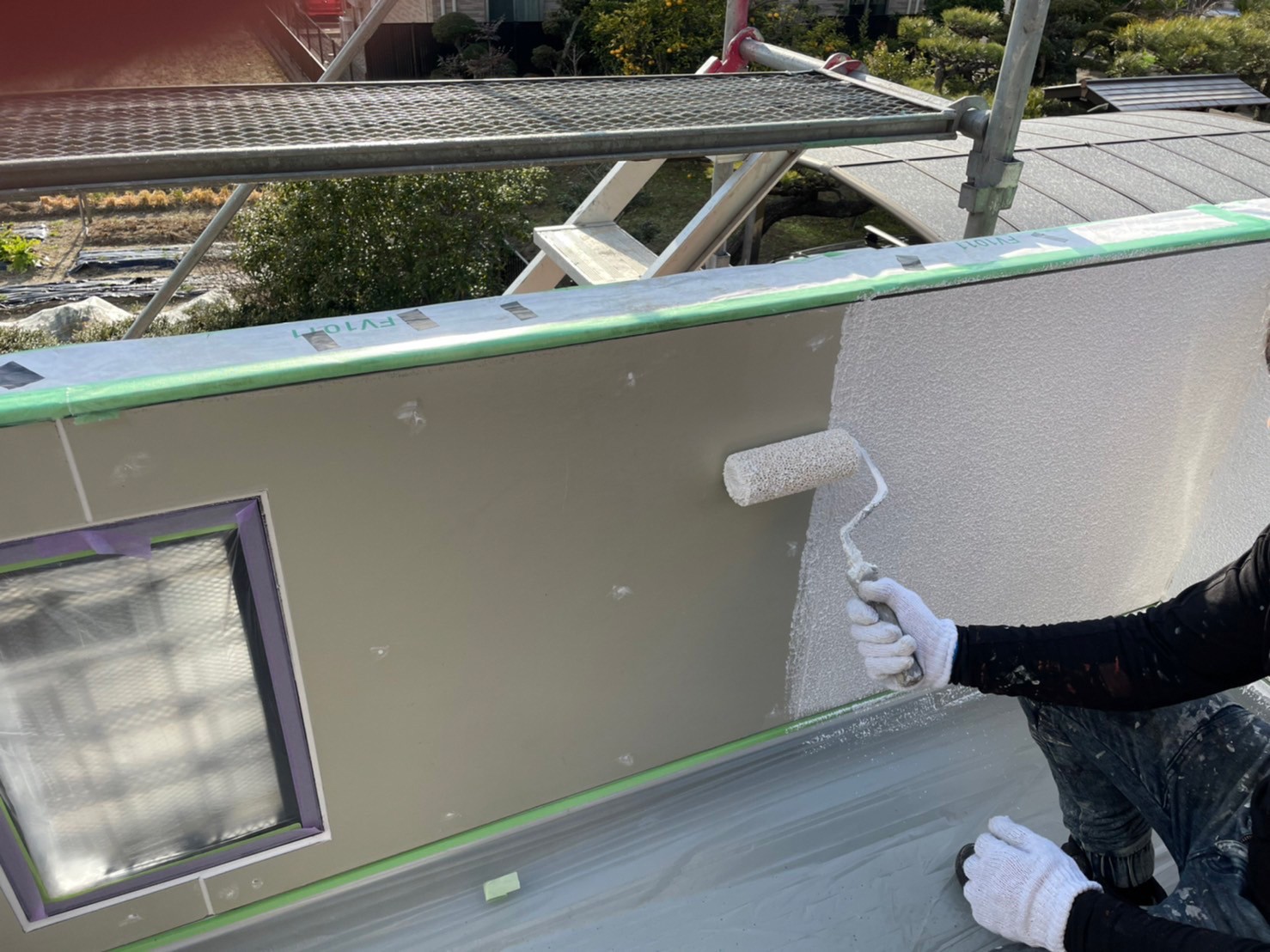 春日井市のベランダ工事、内壁塗装