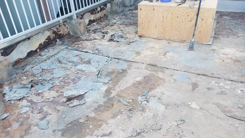 沼津市屋上防水シート剥がれ