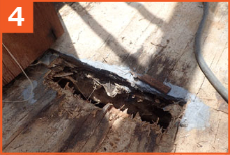 腐食が進んだ下地