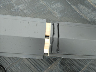 棟板金交換工事　ガルバリウム鋼板の板金設置