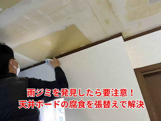 幸手市｜雨ジミを発見したら要注意！天井ボードの腐食を張替えで解決
