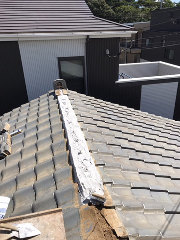 沼津市雨漏り棟瓦改修