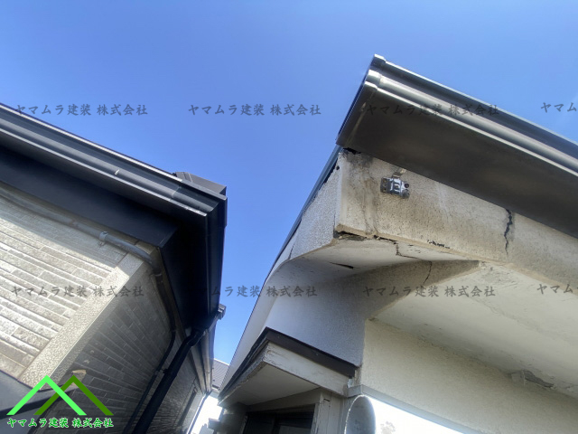 名古屋市緑区にて築年数経過の平板瓦切妻屋根のケラバ袖部での雨漏り原因と対策