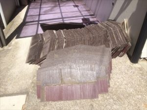 既存のスレートを撤去