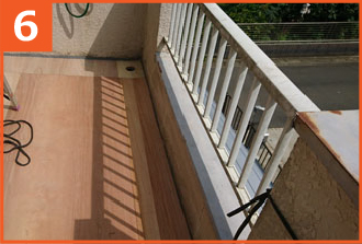 バルコニーに適度な勾配をつける