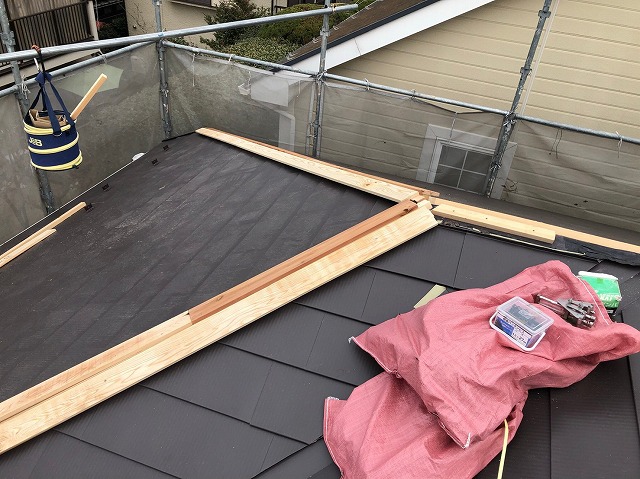 新規貫板取付け