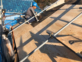 新しい野地板敷設