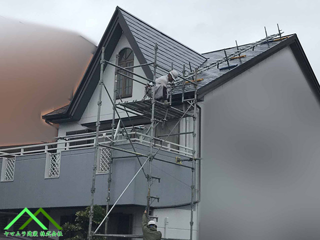 ベランダを使って設置