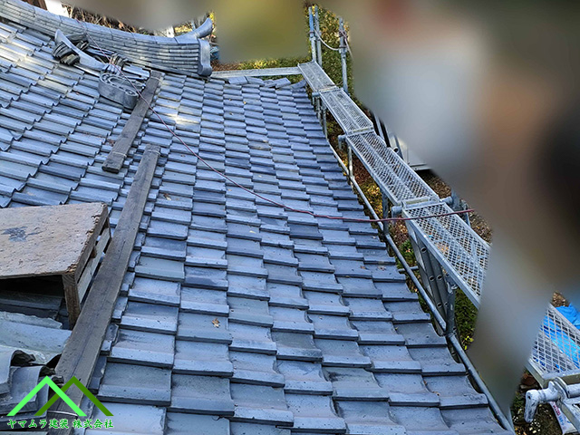 平瓦施工の完了