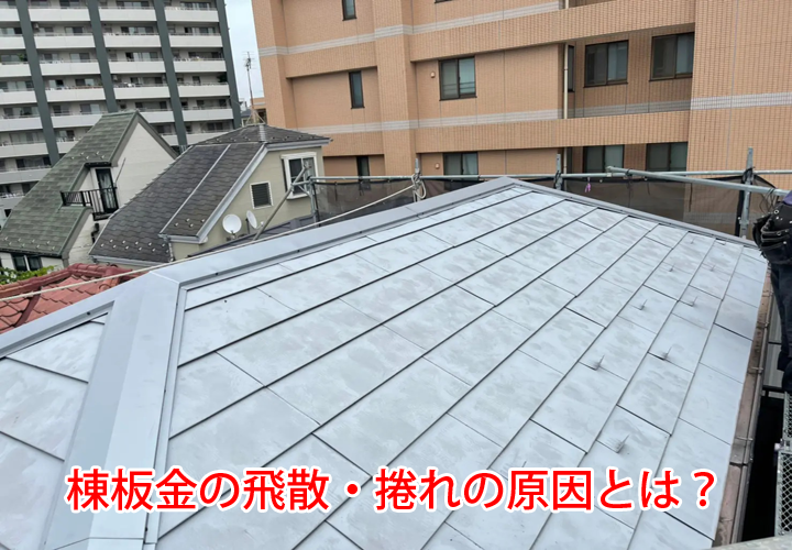 雨漏りにつながる棟板金の飛散・捲れの原因とは？現地調査の様子と併せてご紹介！