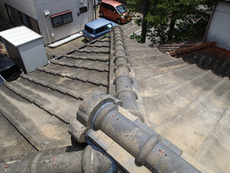 太陽光パネルを撤去し漆喰取り直し工事を実施