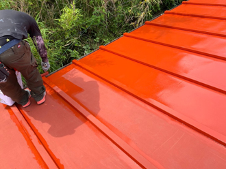 バイオマスR-Si（No.11赤さび）で塗装