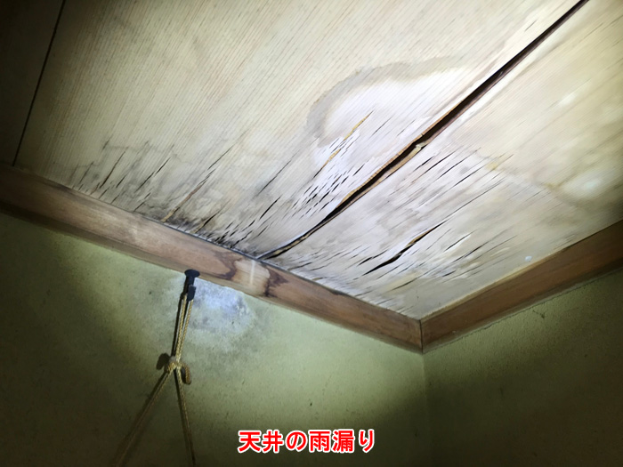 【写真2】天井に現れた雨漏り被害