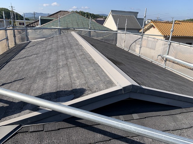 東大阪市　カラーベストからガルテクトブラウン　施工前①