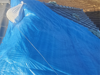 瓦屋根の養生シート
