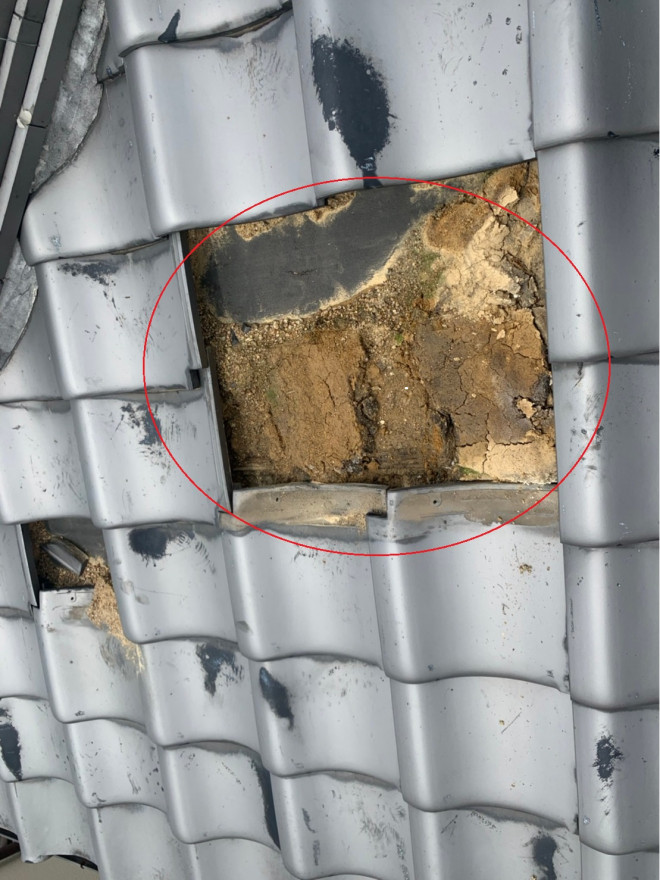 瓦の下雨漏れ状況