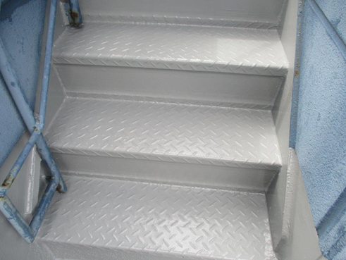 沼津市鉄骨階段防水完了