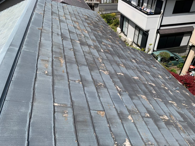 守山区でカラーベスト塗装前の屋根