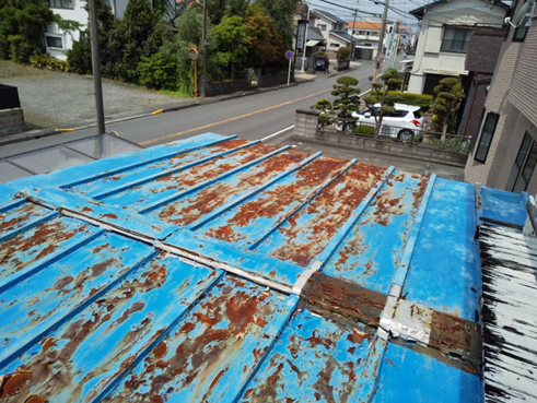 沼津市雨漏り屋根錆び