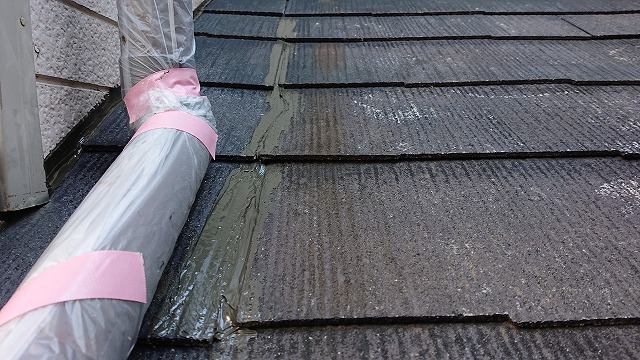 スレート瓦の補修後1