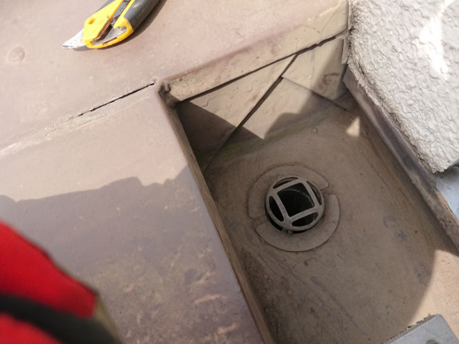 清掃後の雨樋