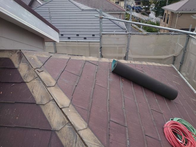 板金と貫板を外した屋根