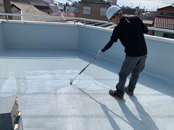 2度目のウレタン塗膜防水層