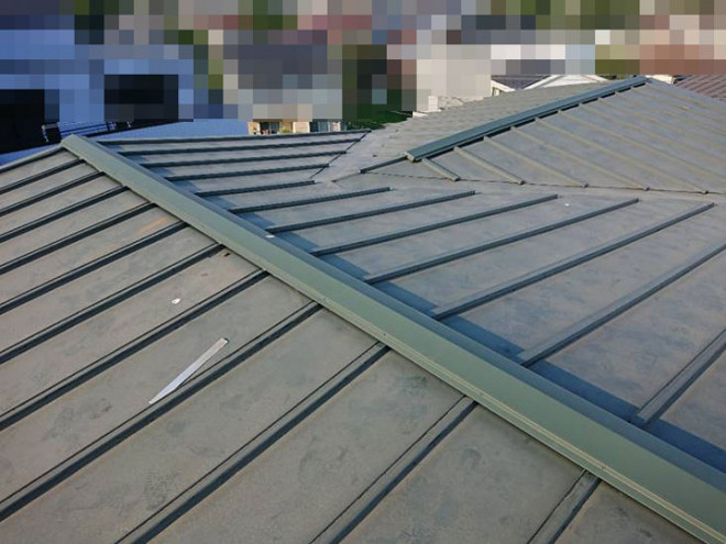 雨漏りしていた瓦棒葺き屋根を調査