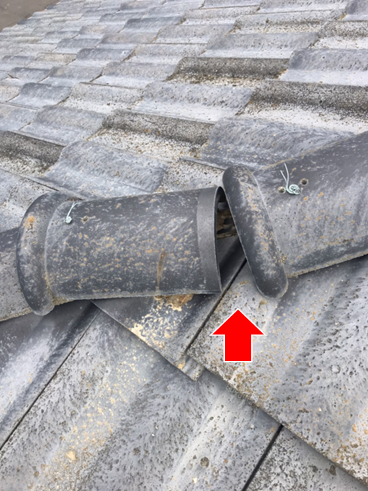 沼津市雨漏り棟瓦ズレ