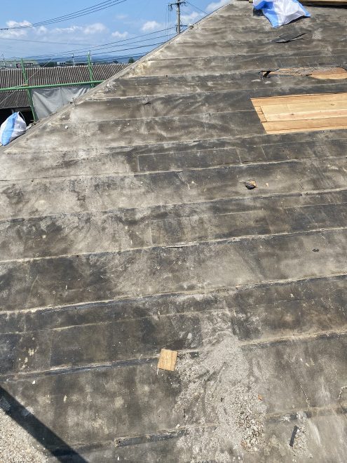 セメント平瓦　葺替え　瓦撤去後