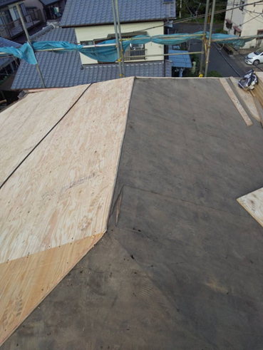 沼津市葺き替え野地板