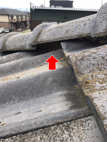 沼津市棟瓦浮き雨漏り