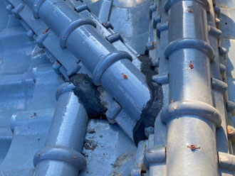 棟の結合部は南蛮漆喰で施工