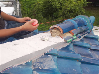 棟の積み直し工事