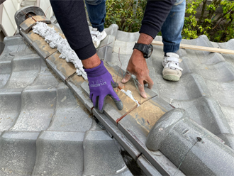 瓦積み直し工事