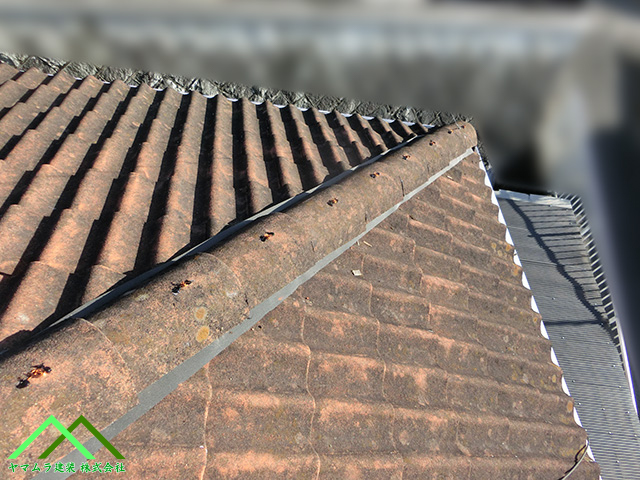 針金部分にコーキング