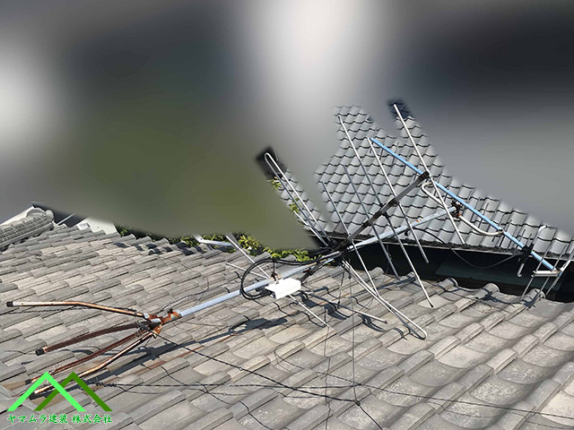 アンテナが転倒