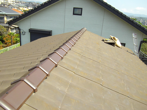 三島市大棟取り直し雨漏り