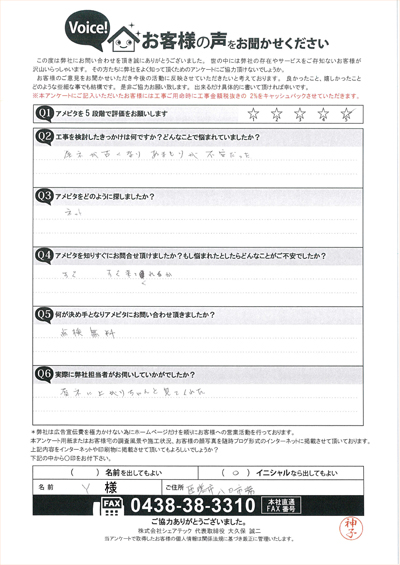 匝瑳市八日市場　Y様