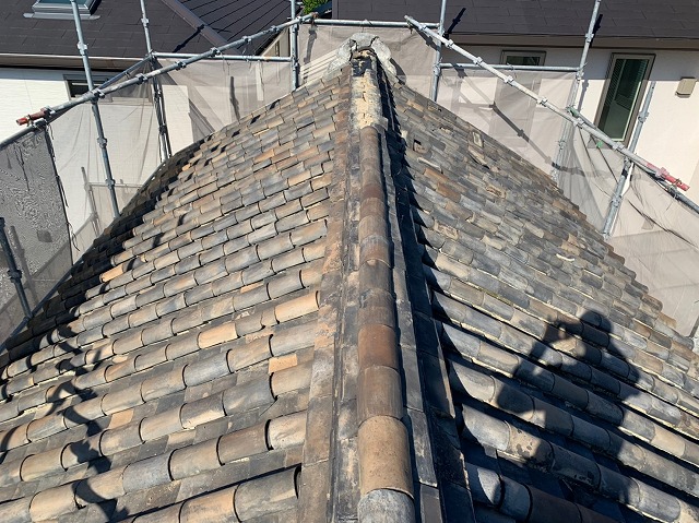 八尾市の蔵の屋根　施工前