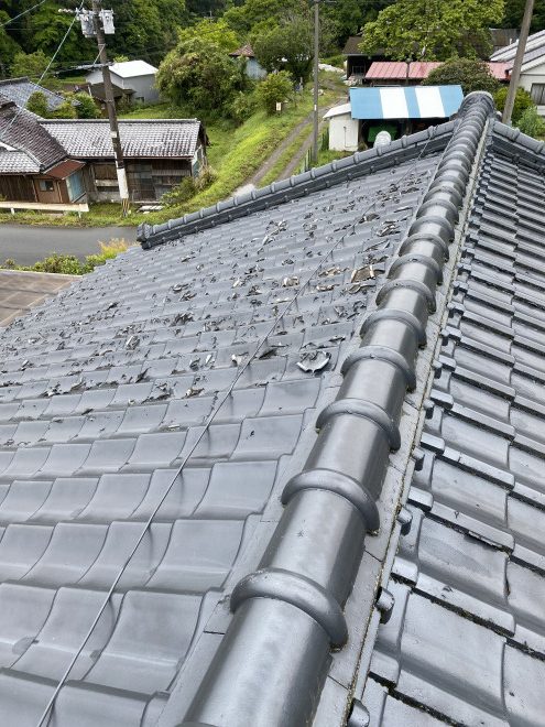 和型のセメント瓦　剥がれ