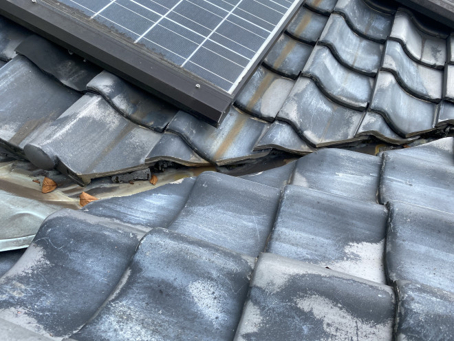 棟板金　漆喰　施工前