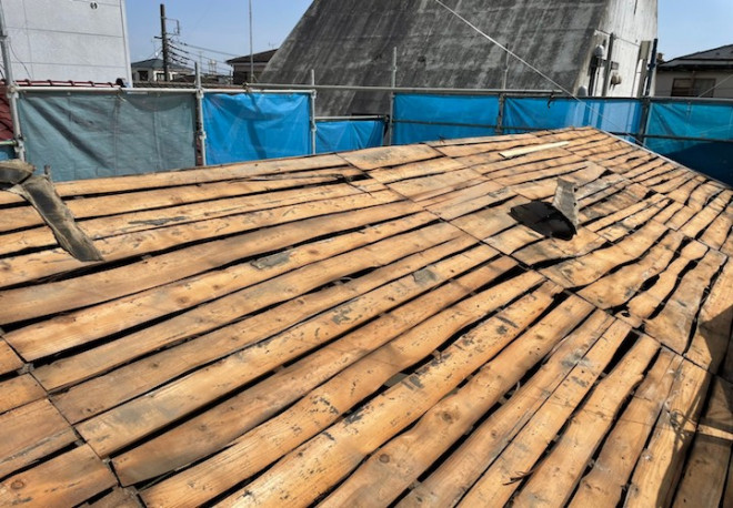 劣化した野地板