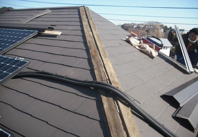 既存棟板金の撤去