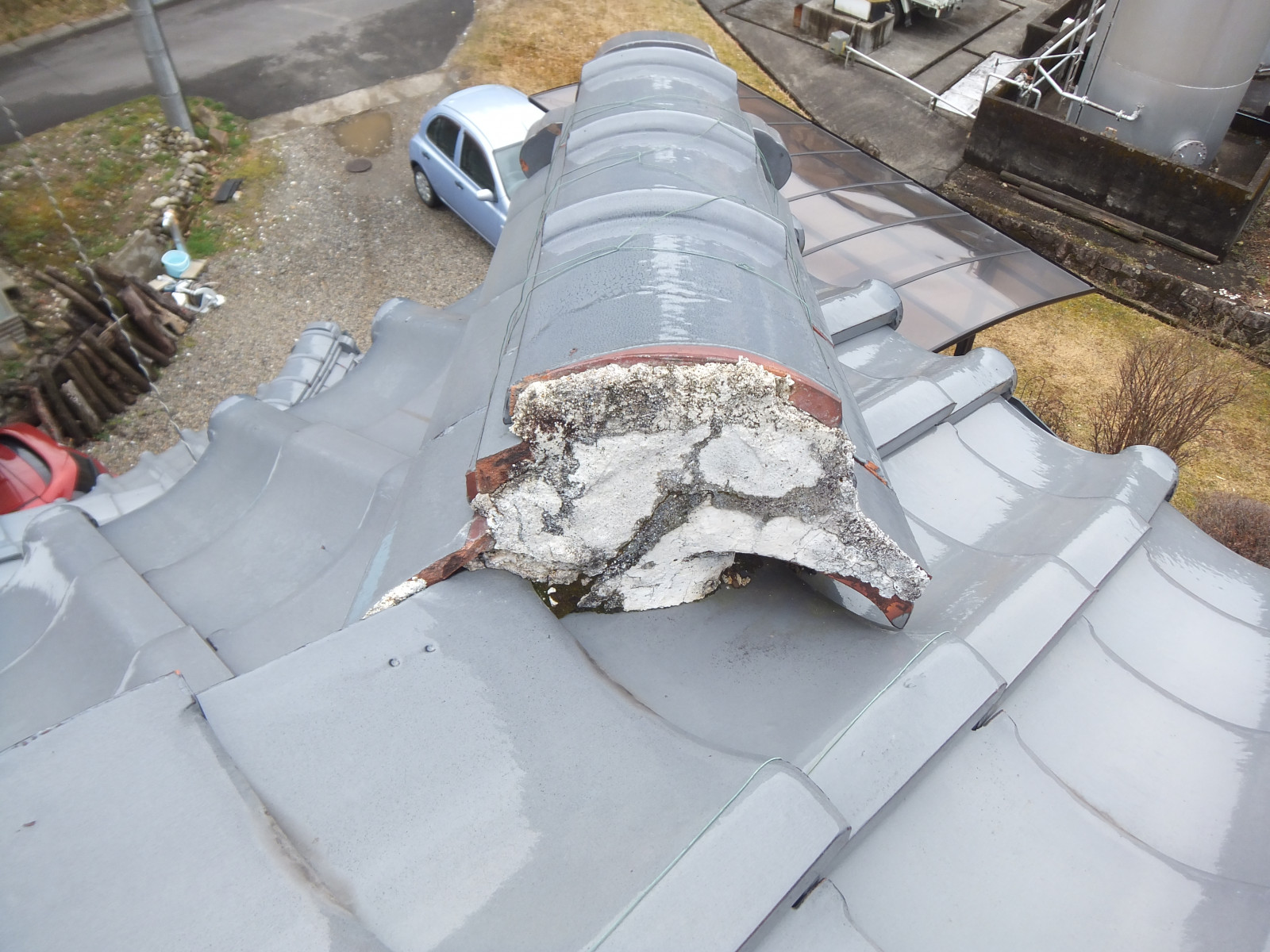 守山区の漆喰劣化