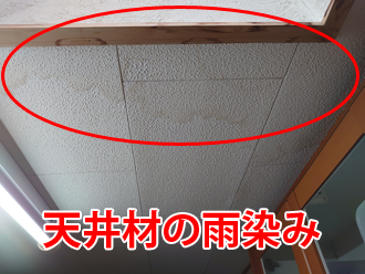 天井材の雨染み