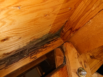 小屋裏の雨漏り