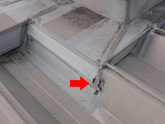 排気口付近の塗膜の剥がれ