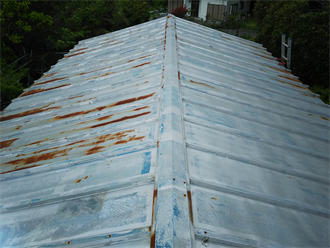 勝浦市部原にて雨漏りを起こしてしまった瓦棒屋根を調査し、屋根葺き替え工事をご提案